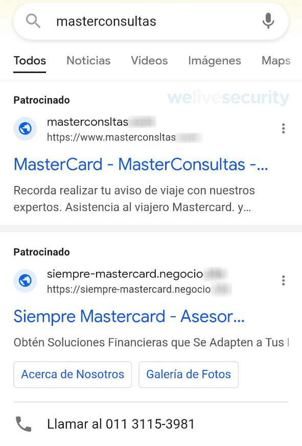 Figure 4. Mastercard impersonators