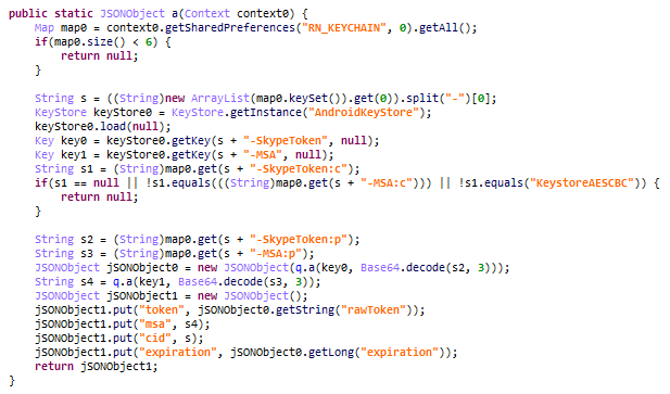Triada extracting a token from the keychain