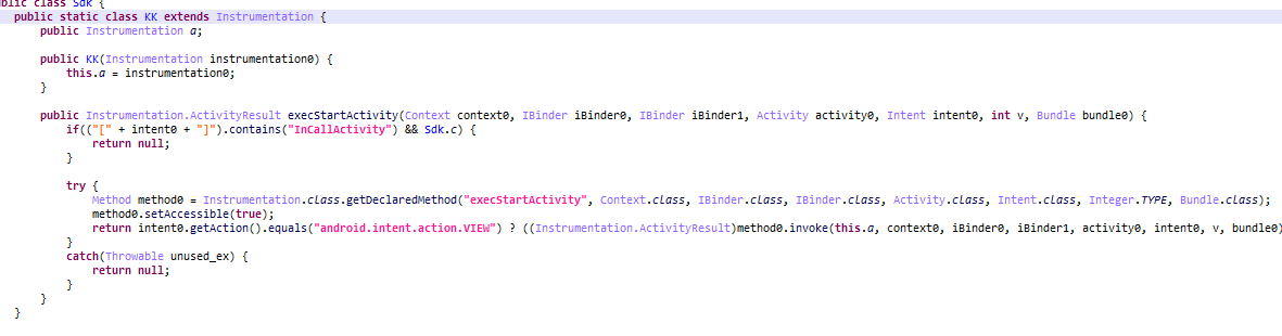 Instrumentation proxy class