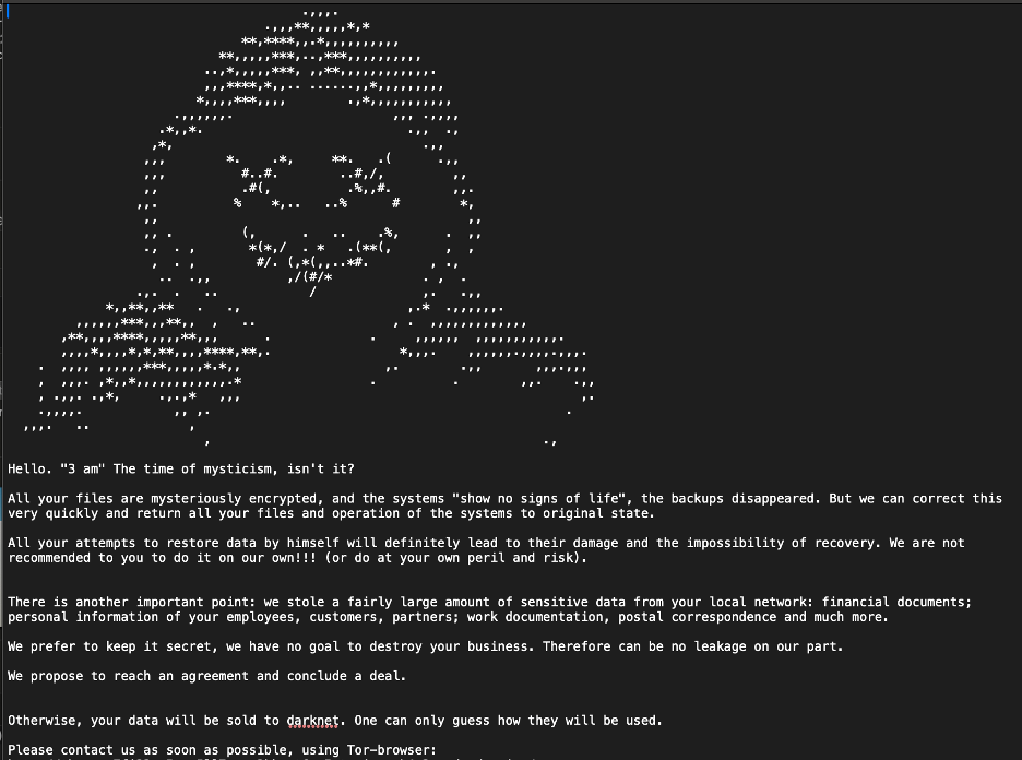 The 3AM ransom note