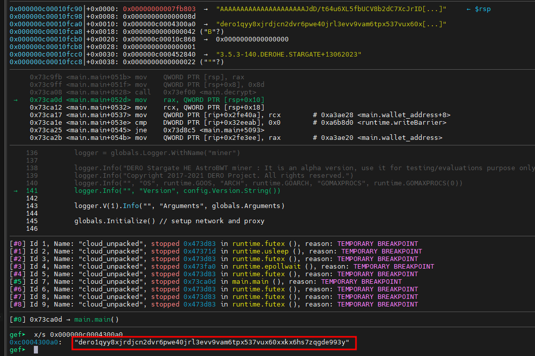 Behavioral analysis of the decryption function