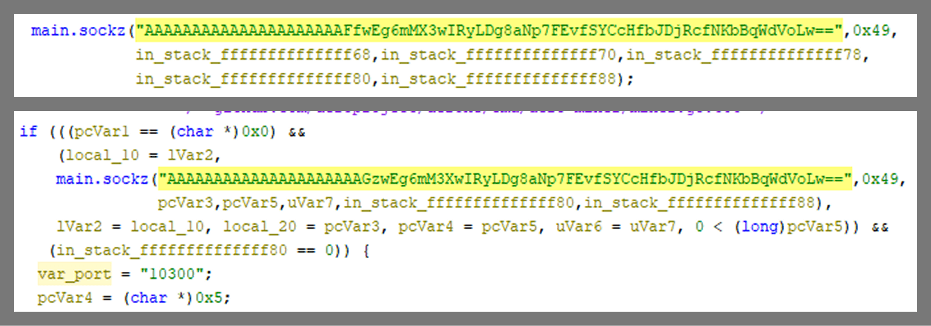 Function calls to decrypt the addresses
