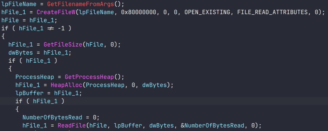 Reading the payload file